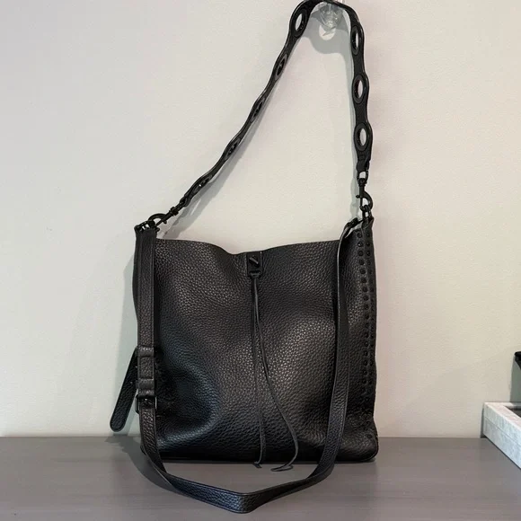 Rebecca Minkoff Black Leather Shoulder Bag - Picture 1 of 7